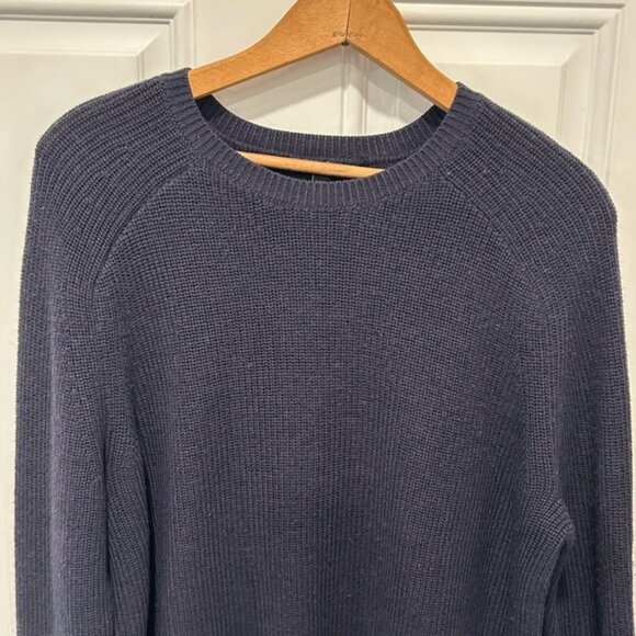 Eileen Fisher Women’s 100% Italian Fine Merino Wool Ribbed Sweater Navy, Sz Med - Picture 2 of 7